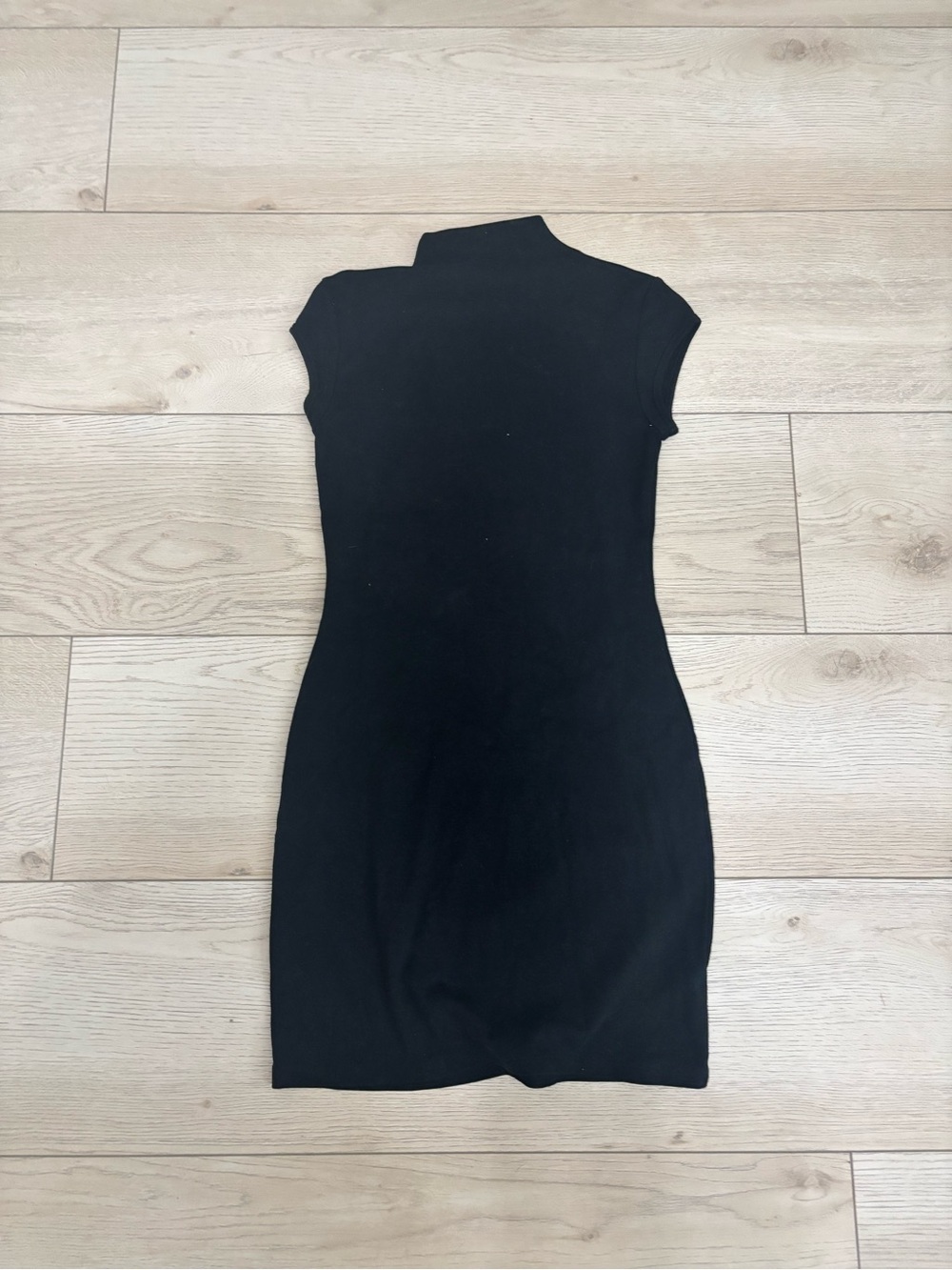 wild fable Black Cap Sleeve Turtleneck Mini Dress